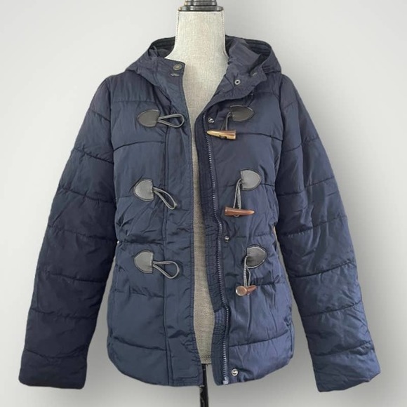 Aeropostale Women's Navy Puffer Jacket Medium - Picture 2 of 8